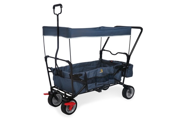 Bollerwagen klappbar Paxi dlx Comfort mit Bremse, marineblau